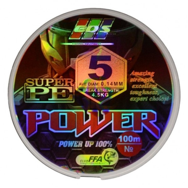 Шнур для риболовлі, EOS Power Super PE, 100м, перетин 0,14мм